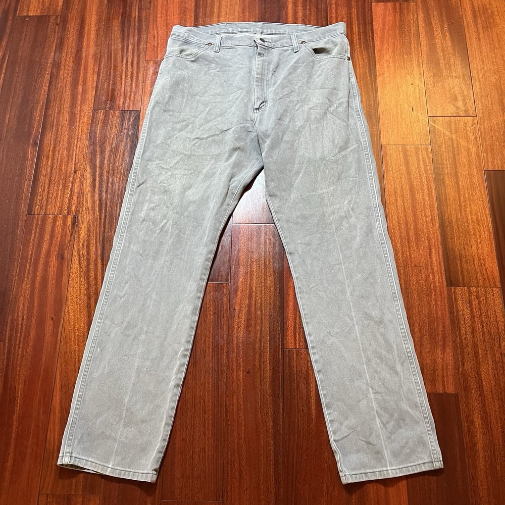 Wrangler Jeans Mens 38x34 Gray 13mwzcg Cowboy Cut Ranch Workwear Casual *